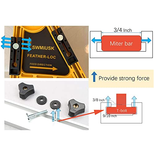 Upgraded Featherboard Set For Woodworking – Safety Device For Table Saws, Router Tables, Band Saws With Miter Slots - View #11