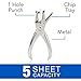 Swingline 1 Hole Punch, Hole Puncher, 5 Sheet Punch Capacity, Classic, Chrome, 2-Pack (74005)