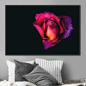 signwin Framed Canvas Wall Art Rose Bohemian Dark...