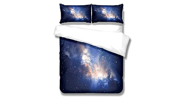 Amazon Com Aygwhw King Duvet Cover Set Ultra Soft Blue Cosmic Nebula Printed Bedding Set With Zipper Closure And Corner Ties 3 Pieces 1 Duvet Cover 2 Pillow Shams Bedding Set For