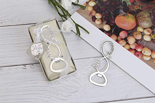 30 pcs Silver Tone Bottle Openers Wedding Favors Decorations, Gift Box, Bow Knot Love Shaped, Party Supplies