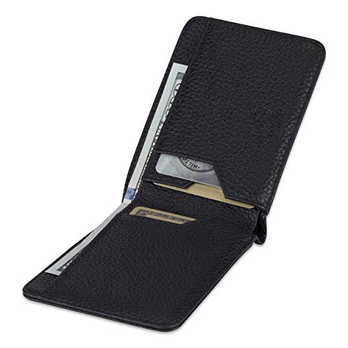 Vaultskin MANHATTAN Slim RFID Blocking Bifold Leather Wallet for Men - Minimalist Front Pocket Card Holder, Holds 9 Cards & Cash, Premium Italian Leather