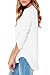 Dokotoo Womens Casual Chiffon Ladies V-Neck Cuffed Sleeve Blouse Tops Large White,White,(US12-14)L