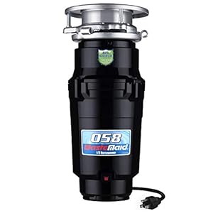 Waste Maid 10-US-WM-058-3B Garbage Disposal Anti-Jam Stainless Steel Food Waste Grinding System, 1/2 HP Economy, Black