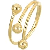 Izpack Tiny Ball Statement Wrap Finger Ring for Women 925 Sterling Silver Bead Balls Adjustable Stacking Open Bands Comfort Fit Rings Cute Birthday Jewelry Gifts