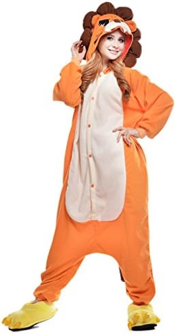 Pajamas, Abary Unisex Anime Lounge Homewear Adult Kigurumi Cosplay Costume Orange Lion S