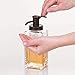 mDesign Liquid Hand Soap Glass Dispenser Pump Bottle for Kitchen, Bathroom | Also Can be Used for Hand Lotion & Essential Oils - Pack of 2, Square, Clear/Bronze
