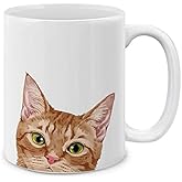 MUGBREW Orange Tabby Kitten Cat Ceramic Coffee Mug Tea Cup, 11 OZ
