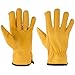 Suse's Kinder Kids Leather Work Gloves, Premium Top Grain Cowhide, For Gardening, Mechanic, Ranch, Riding, Weeding, Pruning (med-ages 6-8)