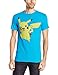 Hybrid Men's Pokemon Pikachu Jump Short Sleeve T-Shirt, Turquoise, Large