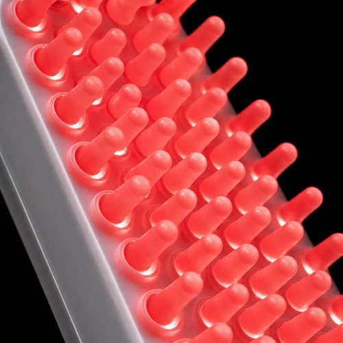 BEAUVAGE LED Hair Therapy Comb with Red & Blue LED light scalp treatment & vibration massage | Hair Fall control | Scalp Massage | Portable & Detangling | For Men & Women (unisex) | For All Hair Type