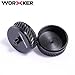 Worker 2Pcs ABS Modified Oblique Line Flywheel Wheel for nerf n-Strike Elite stryfe/rapidstrike CS-18/rebelle Rapid red (Precision Type, Matching to Flat Flywheel Cage,Black)
