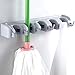 SHSYCER Mop and Broom Holder Wall Mounted Garden Tool Organizer Rake or Mop Handles 5 position with 6 Broom hooks garage Holds up to 11 Tools for Garage Garden Kitchen Laundry Offices