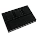 KINGFOM Pu Leather Desk Organizer Tray, 4 Compartment Office Storage Supplies Stationery Drawer Tray, Nightstand Bedside Tray for Key, Wallet, Sunglass, Watch, Coin, Phone Valet Tray Stackable Black