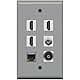 RiteAV - 3 HDMI 1 Port Coax Cable TV- F-Type Shielded Cat6 Ethernet Toslink Wall Plate - White