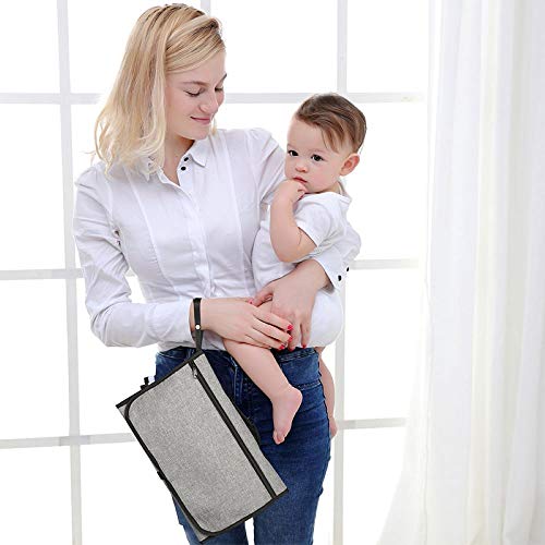 Portable Changing Pad for Baby, Waterproof Diaper Changing Pad with Soft Built-in Pillow, Travel Changing Mat, Perfect Changing Diaper Station Baby Gift