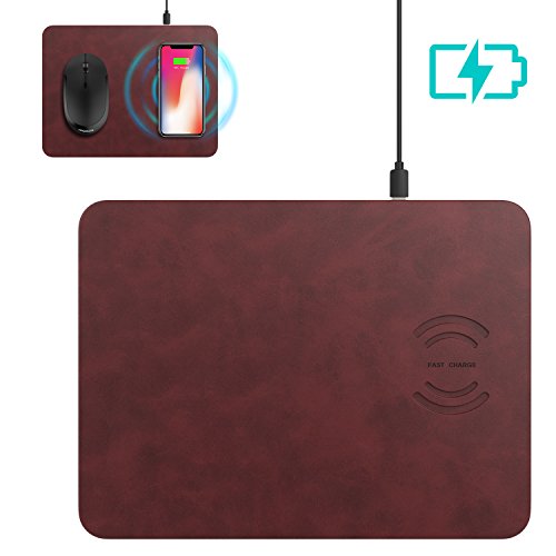 Moko wireless mouse pad charger, 2 in 1 qi fast chargin…