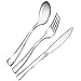 120 Clear Plastic Silverware Set | Disposable Plastic Utensils | 40 Plastic Forks, 40 Plastic Spoons, 40 Plastic Knives | Plastic Cutlery Set | Disposable Silverware Set | Heavy Duty Bulk Flatware Set