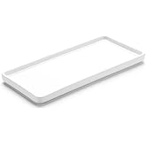 Gurygo 6" Small Ceramic Bathroom Tray for Kitchen Counter - Rectangle Ceramic Sink Tray for Bathroom Counter - Porcelain Dispenser Organizer for Kitchen Bathtub Counter, White