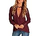 Morecome Women V Neck Loose Casual Long Sleeve Blouse