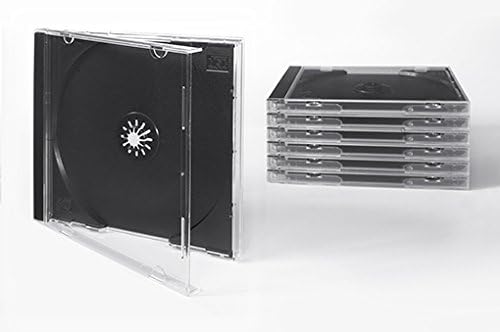 Tillman Media Jewelcase CD Cases for 1 Disc with Black Tray Pack of 50