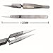 Precision Reverse ceramic stainless steel Tweezers Cross Lock Soldering Tool/for Electronics, Jewelry-Making, Laboratory Work，Non-Conductive Anti-Static Highly Heat Resistant