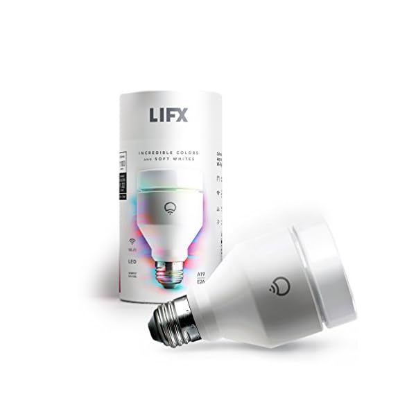 LIFX Wi-Fi Smart LED Light Bulb, Adjustable, Multicolor, Dimmable, No Hub Required, Compatible with Alexa