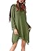 Invug Women Casual Soft Long Sleeve Pockets Lace Stretchy Swing T-Shirt Dress Army Green XL