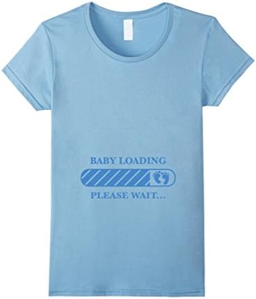 Women's Baby Loading Please Wait Maternity Pregnant Mom T-Shirt XL Baby Blue