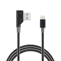 nonda ZUS Super Duty Charging Cable Carbon Fiber Edition, 4ft/1.2M, Right Angle, iPhone Charging Cable, Mfi Certified for iPhone X/8/Plus/7/Plus/6/Plus/5S