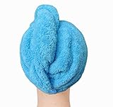 DearyHome Microfiber Hair Towel Fast Drying Turban Towel Absorbent Hair Wrap for Bath, Spa, Makeup, Blue