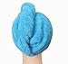 DearyHome Microfiber Hair Drying Towel Ultra Absorbent Soft Hair Turban Wrap for Curly & Long Hair, Blue