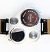 EinCar Fashion Metal Dial Watch with Dual Quartz Movement/Compass/Thermometer Black