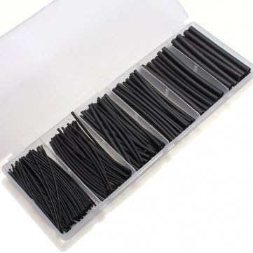 180pcs Assortment 2:1 Heat Shrink Tubing Tube Kit Sleeving Wrap 6 Size