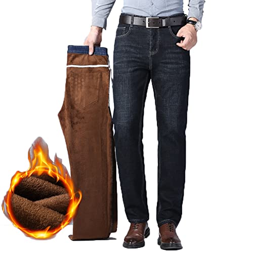 Olmecs Jeans Homme Droite Lâche Grande Taille Business Stretch Pantalon Décontracté Noir 34