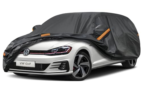 Kayme Waterproof Breathable Car Cover Compatible with Volkswagen Golf MK5/6/7/8 (2003-2025), 7 Layers Outdoor Car Cover, Rain Sun Dust Cover with Zip.
