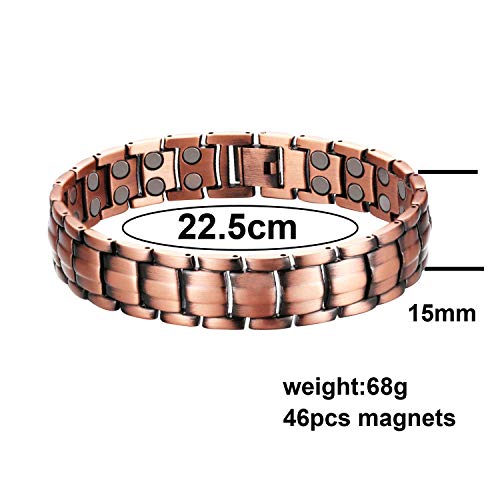 Copper and Bracelet for Men Large Copper Bracelet 8.5
