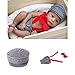A-cool Newborn Baby Boy Costume Crochet Outfits Photography Props Cap Beanie with Suspenders Bowtie Diaper (0-12months)