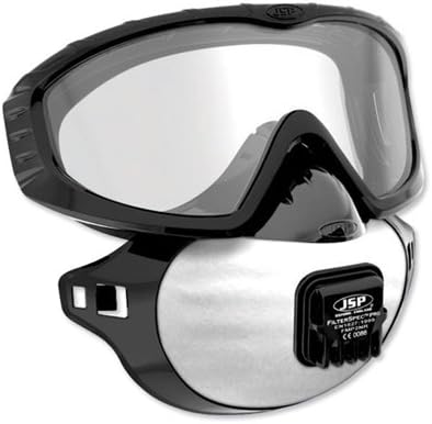 JSP FilterSpec Pro FMP2 Safety Goggle Mask Black 3 Valved Filters Anti-Mist