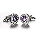 Unique Stylish Modern Cufflinks Luxury Amethyst Crystal Cuff Links for Shirt Wedding Business