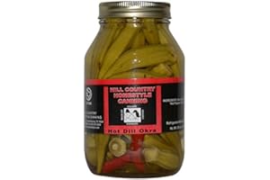 BLUEBONNET CREEK FARMS Texas Hill Country Pickled Hot Dill Okra 32 oz