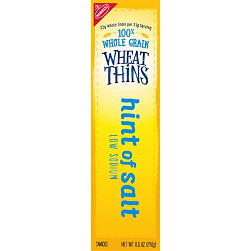 WHEAT THINS HINT OF SALT LOW SODIUM SNACKS, WHOLE GRAIN WHEAT CRACKERS, SNACK CRACKERS, 8.5 OZ
