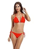 zeraca Women's Tie Side Pantie Triangle Bikini Set