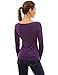 PattyBoutik Women's Scoop Neck Ruched Raglan Long Sleeve Top (Medium Purple M)