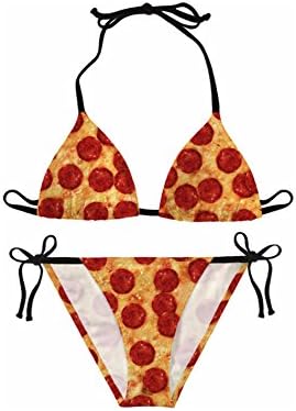 Sexy Pizza Women Floral Bikini Swimwear Padded Bra Swimsuit Bathing S