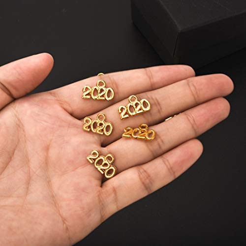 LANBIDE 250 PCS 2020 Symbol Year Charms Bulk Mixed 5 Colors Numeral Charms Pendants for Jewelry Making and Crafting Graduation Necklace Bracelet Earrings