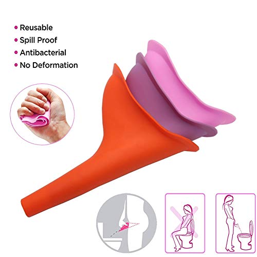 G.S Yozoh Portable Outdoor Women Reusable Camping Travel Urinal Female Toilet Urine Device, Pack of 3
