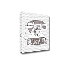 Canvas Prints Wall Art - Telephone with Flowers and Birds. Phone with Floral Pattern. - 12" x 12"