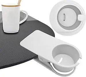 LCICI Drinking Home Office Organization Supplies Table Desk Side Huge Clip Water Drink Beverage Soda Coffee Mug Recliner Cup Holders Saucer Design (White)