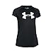 Under Armour Girls' Big Logo T-Shirt, Black (001)/White, Youth Medium